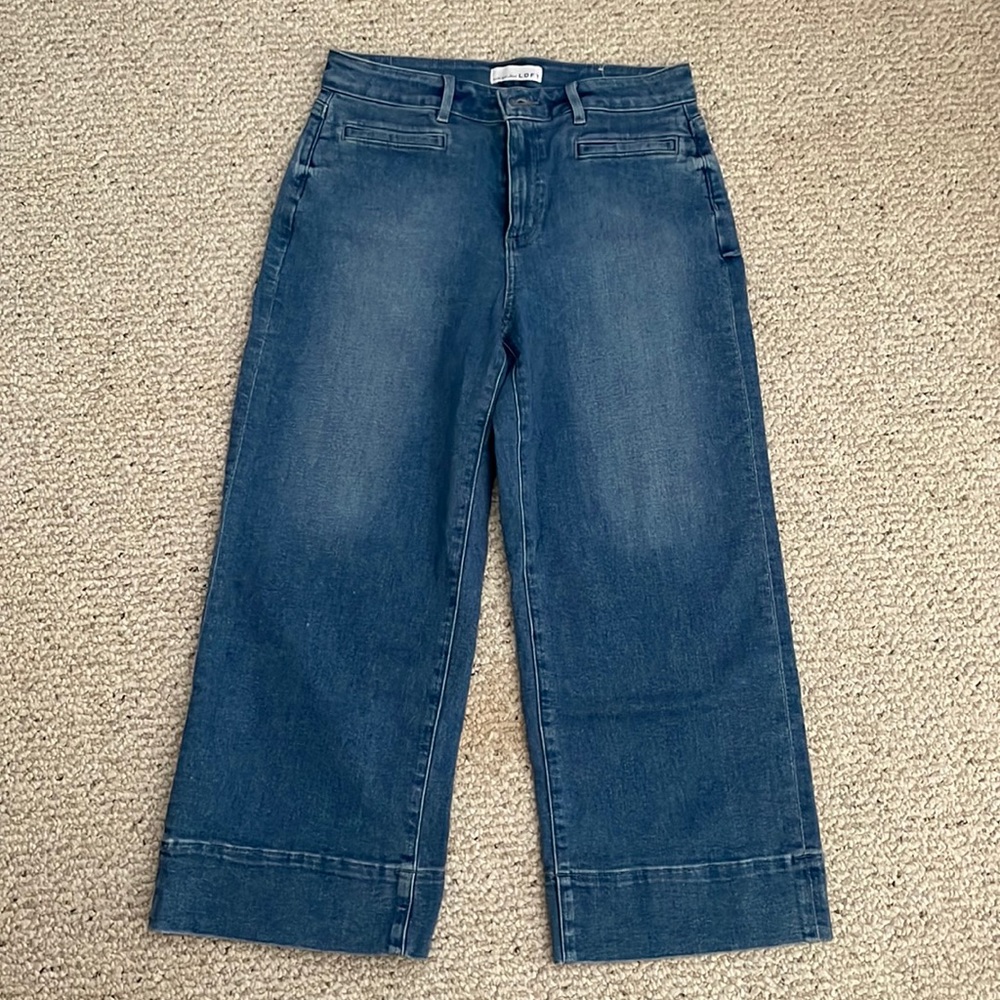 Loft High Waisted Wide Leg Crop Jeans